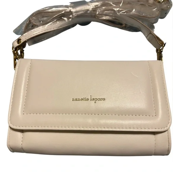 Nanette Lepore White Crossbody Bag Classic Chalk Neutral Women Shoulder Purse - Picture 3 of 5
